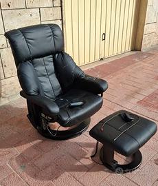 POLTRONA+POUFF MASSAGIANTE CON RISCALDAMENTO.