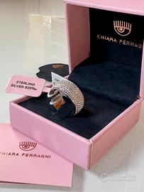 Fascia larga con pave di zirconi 925  14-16 mm