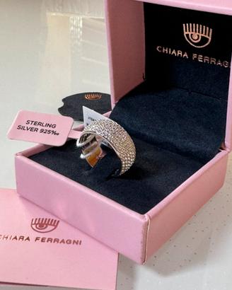 Fascia larga con pave di zirconi 925  14-16 mm