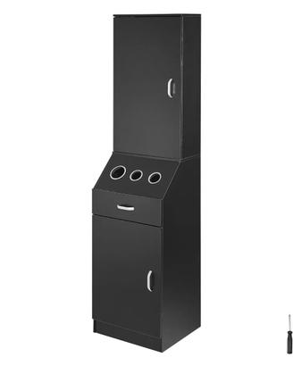 Mobiletto per Parrucchiere 3 Supporti Nero Opaco