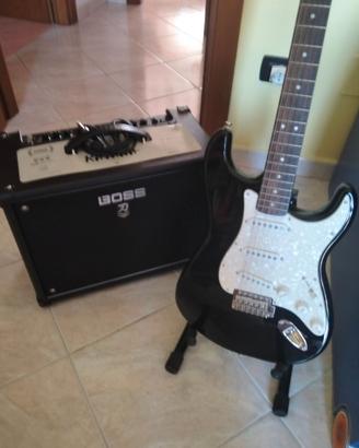Stratocaster Squier Vibes 70s Laurel Black + Boss