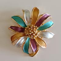 Spilla fiore smaltato vintage