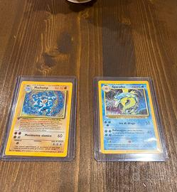 Coppia carte pokemon machamp 1 edizione e gyarados