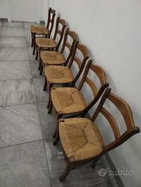 Set 6 sedie in legno country, shabby chic,rustiche
