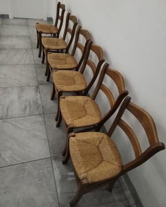 Set 6 sedie in legno country, shabby chic,rustiche