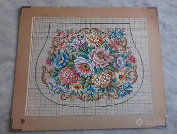 Schema ricamo dipinto a mano vintage