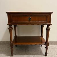 Comodino antico / vintage in legno intarsiato