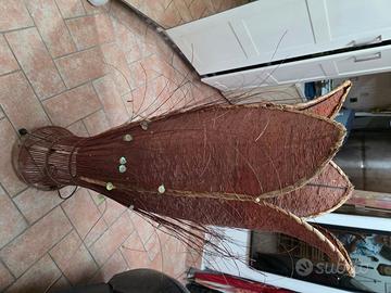 Lampada da terra etnica in fibre naturali