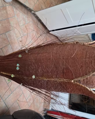 Lampada da terra etnica in fibre naturali