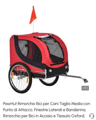 Carrello trasporto cani - bicicletta