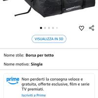 baule borsa portatutto tetto auto Amazon basics