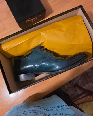 Scarpe stringate n.41 verde sfumato