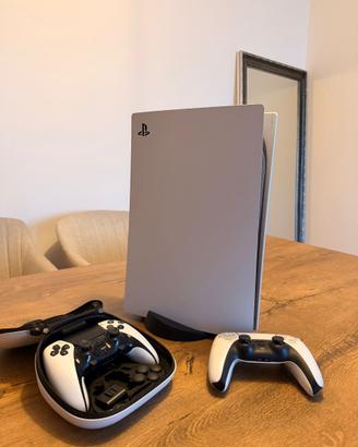 PS5 con disco, controller pro edge e monitorgaming