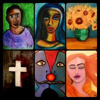 Set 6 Dipinti Olio su Tela – Super Prezzo 48€