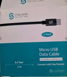Cavi Micro USB Syncwire – confezione da 2 pezzi, l