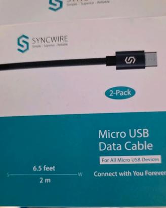 Cavi Micro USB Syncwire – confezione da 2 pezzi, l