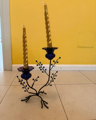 Candelabro con due candele