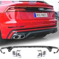 DIFFUSORE AUDI Q8 19-23 LOOK SQ8 NERO + TERMINALI 
