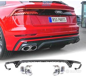 DIFFUSORE AUDI Q8 19-23 LOOK SQ8 NERO + TERMINALI 