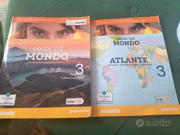 libro occhi sul mondo 3 +  volume atlante allegato