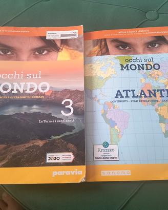 libro occhi sul mondo 3 +  volume atlante allegato
