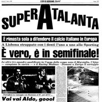 Atalanta Malines sciarpa giornali biglietto