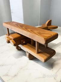 Aeroplano Vintage in Legno Artigianale