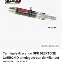 Scarico gpr deptone carbon cb500f