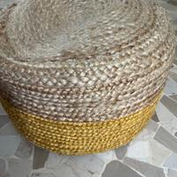 Pouf vimini intrecciato a mano