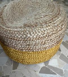 Pouf vimini intrecciato a mano