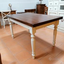 Tavolo massello 140 cm shabby soggiorno cucina