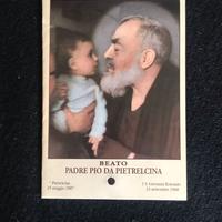 santino con reliquia di Padre Pio  1971