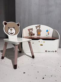 Panca e sedia per cameretta bambini