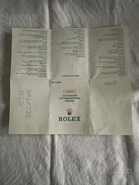 Certificato Rolex