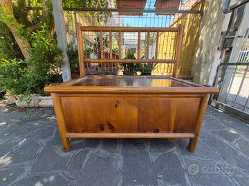 Panca contenitore in legno massello stile rustico