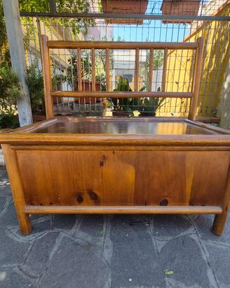 Panca contenitore in legno massello stile rustico