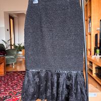 Gonna Fendi 365 Vintage in Lana e Mohair con Pizzo