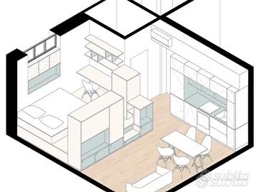 Monolocale con balcone e giardino a Sant'Ambrogio