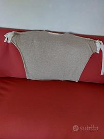 maglietta beige leggermente laminata