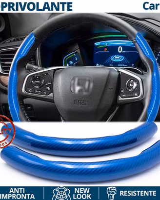 COPRIVOLANTE per HONDA Effetto CARBONIO Blu