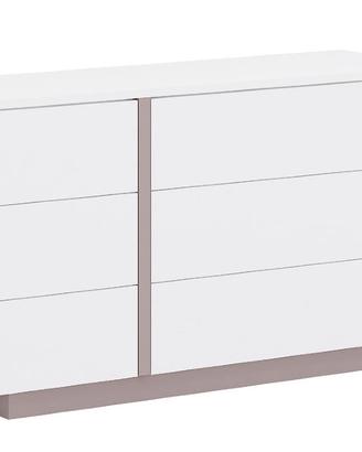 Comò 6 cassetti Bianco e tortora