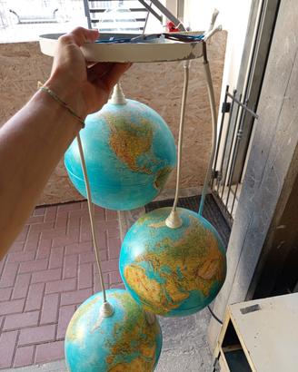 Lampadario con mappamondi