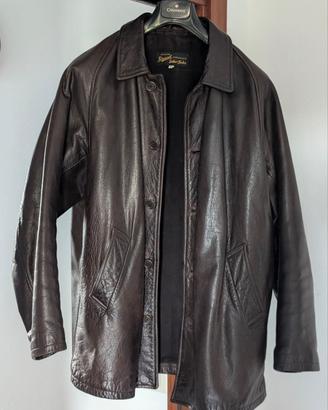 giacca in vera pelle marrone selected stewart