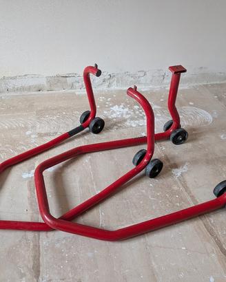 cavalletti moto davanti dietro 