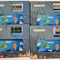 4 Set scuola Oceanini astuccio e matite