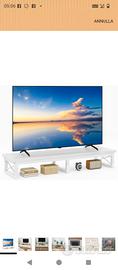 mobile basso TV metallo legno bianco 