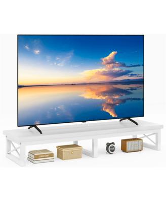 mobile basso TV metallo legno bianco 