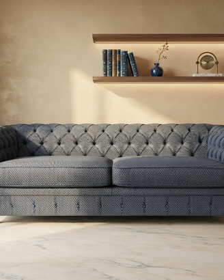 Chesterfield 3 posti LETTO in tessuto antimacchia