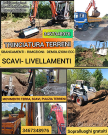 Movimento terra, Scavi, Trincia, Pulizia terreni