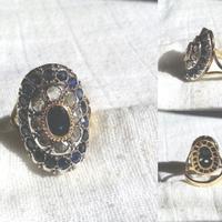 Anello Antico in Oro Kt, Argento, Zaffiri Naturali